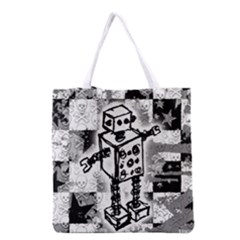 Sketched Robot Grocery Tote Bag by ArtistRoseanneJones