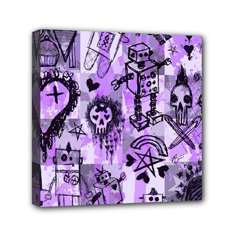 Purple Scene Kid Sketches Mini Canvas 6  X 6  (framed) by ArtistRoseanneJones