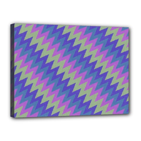 Diagonal Chevron Pattern Canvas 16  X 12  (stretched)