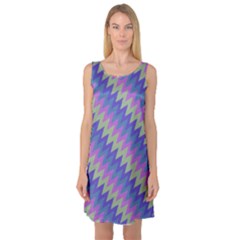 Diagonal chevron pattern Sleeveless Satin Nightdress