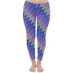 Diagonal chevron pattern Winter Leggings