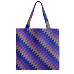 Diagonal chevron pattern Grocery Tote Bag