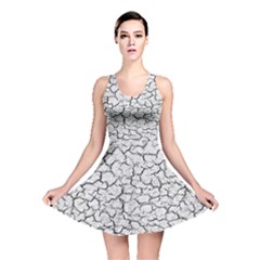 Cracked Abstract Print Texture Reversible Skater Dress