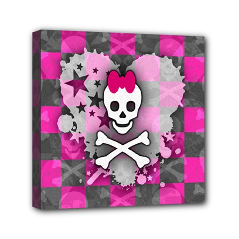 Princess Skull Heart Mini Canvas 6  X 6  (framed) by ArtistRoseanneJones