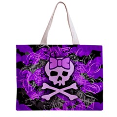 Purple Girly Skull Tiny Tote Bag by ArtistRoseanneJones