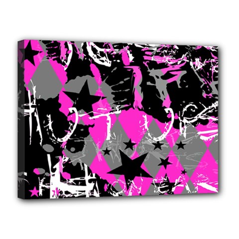 Pink Scene Kid Canvas 16  X 12  (framed) by ArtistRoseanneJones