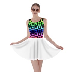 Rainbow Stars And Hearts Skater Dress by ArtistRoseanneJones