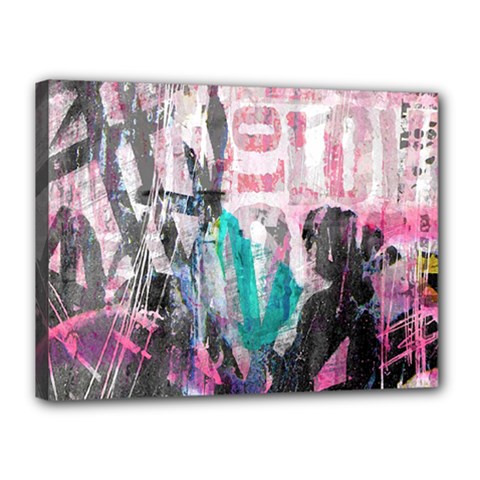 Graffiti Grunge Love Canvas 16  X 12  (framed) by ArtistRoseanneJones