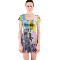 Graffiti Pop Short Sleeve Bodycon Dress by ArtistRoseanneJones