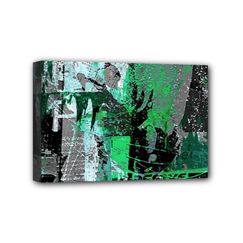 Green Urban Graffiti Mini Canvas 6  X 4  (framed) by ArtistRoseanneJones