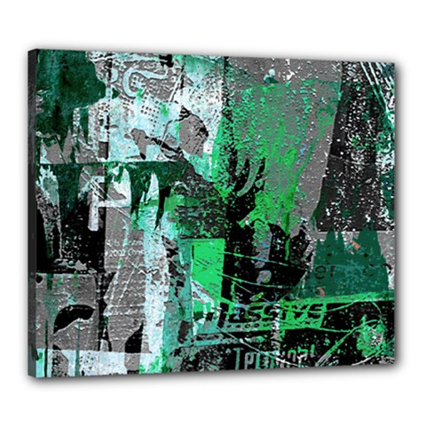 Green Urban Graffiti Canvas 24  X 20  (framed) by ArtistRoseanneJones