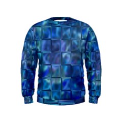 Blue Squares Tiles Kid s Sweatshirt by KirstenStar