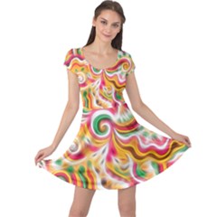 Sunshine Swirls Cap Sleeve Dress by KirstenStar