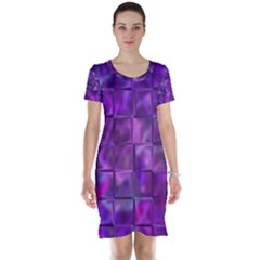 Purple Squares Short Sleeve Nightdress by KirstenStar