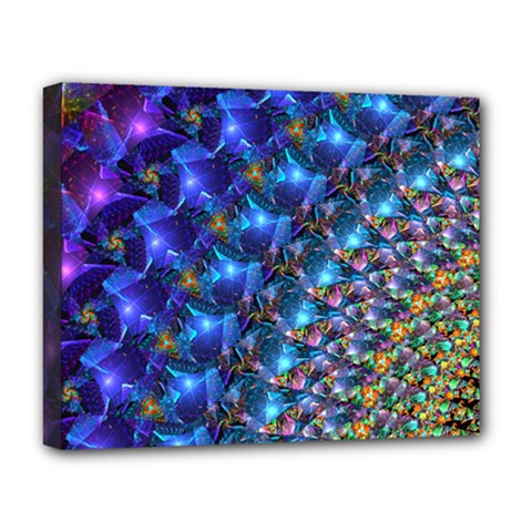 Blue Sunrise Fractal Deluxe Canvas 20  x 16  (Stretched)