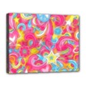 Hippy Peace Swirls Canvas 14  x 11  (Framed) View1