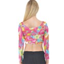 Hippy Peace Swirls Long Sleeve Crop Top (Tight Fit) View2