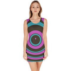 Distorted Concentric Circles Bodycon Dress
