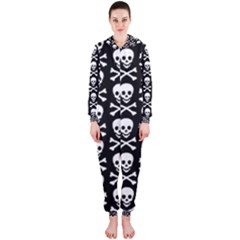 Skull And Crossbones Pattern Hooded Jumpsuit (ladies) by ArtistRoseanneJones