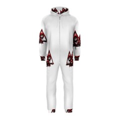 Red White Pyramids Hooded Jumpsuit (kids) by teeship