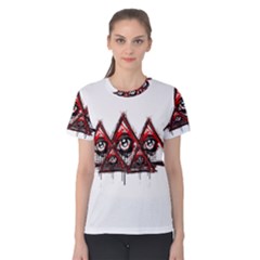 Red White Pyramids Women s Cotton Tee