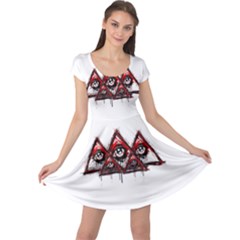 Red White Pyramids Cap Sleeve Dress by teeship