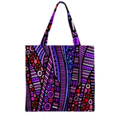 Stained Glass Tribal Pattern Grocery Tote Bag by KirstenStar