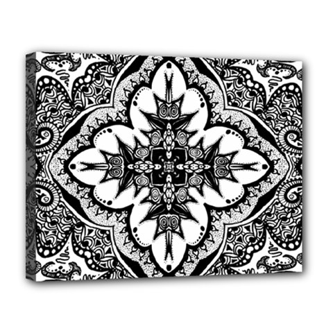 Doodle Cross  Canvas 14  X 11  (framed) by KirstenStar