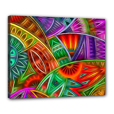 Happy Tribe Canvas 20  X 16  (framed) by KirstenStar