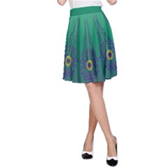 Peacock Green A-line Skirt