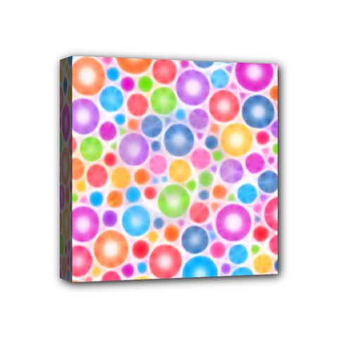 Candy Color s Circles Mini Canvas 4  X 4  (framed) by KirstenStar