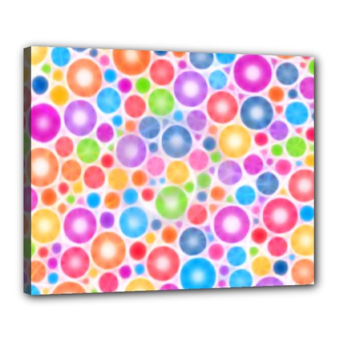 Candy Color s Circles Canvas 20  X 16  (framed) by KirstenStar