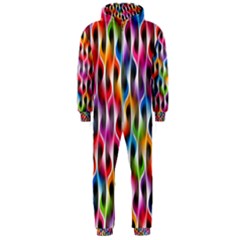 Rainbow Psychedelic Waves Hooded Jumpsuit (men) by KirstenStar