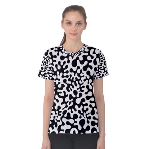 Black And White Blots Women s Cotton Tee by KirstenStar