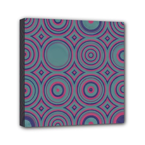 Concentric Circles Pattern Mini Canvas 6  X 6  (stretched) by LalyLauraFLM