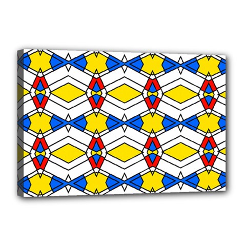 Colorful Rhombus Chains Canvas 18  X 12  (stretched) by LalyLauraFLM