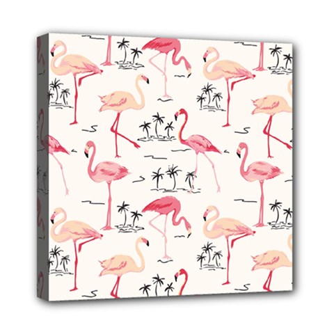 Flamingo Pattern Mini Canvas 8  X 8 