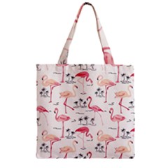 Flamingo Pattern Zipper Grocery Tote Bags