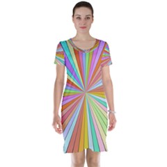 Colorful beams Short Sleeve Nightdress