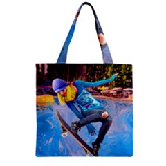 Skateboarding On Water Zipper Grocery Tote Bags by icarusismartdesigns