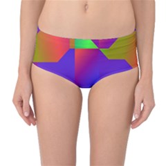 Colorful Gradient Shapes Mid-waist Bikini Bottoms