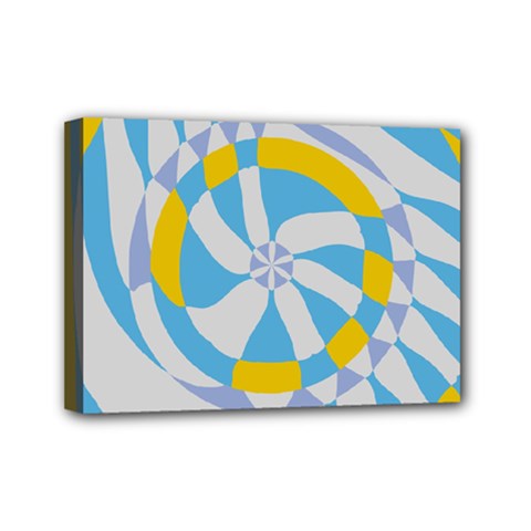 Abstract Flower In Concentric Circles Mini Canvas 7  X 5  (stretched) by LalyLauraFLM