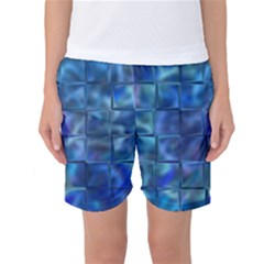 Blue Squares Tiles Women s Basketball Shorts by KirstenStar