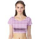 Cute Pretty Elegant Pattern Short Sleeve Crop Top View1