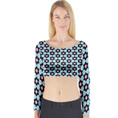 Cute Pretty Elegant Pattern Long Sleeve Crop Top by GardenOfOphir