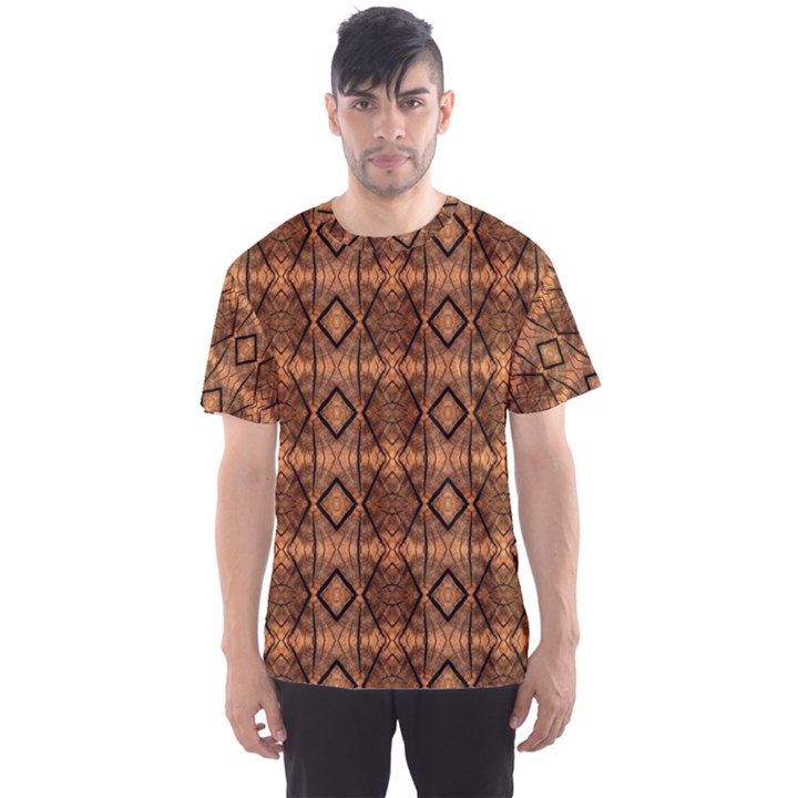 Faux Animal Print Pattern Men s Sport Mesh Tees