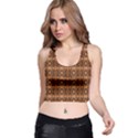 Faux Animal Print Pattern Racer Back Crop Tops View1