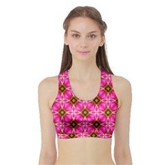 Cute Pretty Elegant Pattern Women s Sports Bra With Border