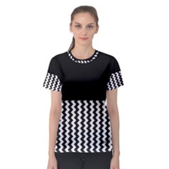 Blackandwhitechevron6000 Women s Sport Mesh Tees