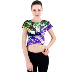 Officially Sexy Floating Hearts Collection Purple Crew Neck Crop Top